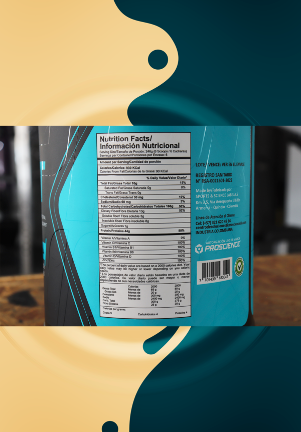 Proteína Smart Gainer 3.25 Libras Vainilla de Proscience
